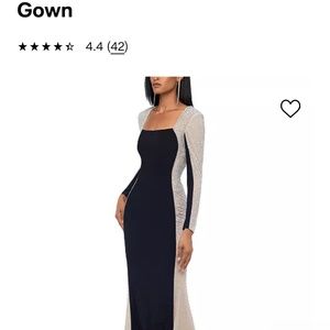 Embellish black colorblocked gown